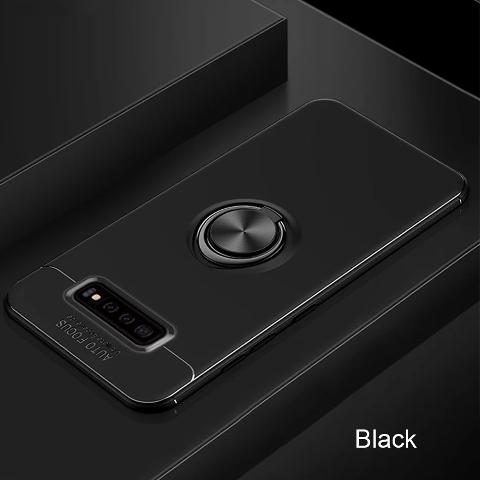 

Luxury Shockproof Metal Ring Case On The For Samsung Galaxy S8 S9 Plus S10 Lite Phone Case Cover For S10E Note 8 9 Soft Case