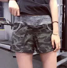Women Yoga Shorts Sport Gym Shorts Dry Fit Elastic Fitness Shorts Workout Running Tight Sport Female With Pocket Camouflage