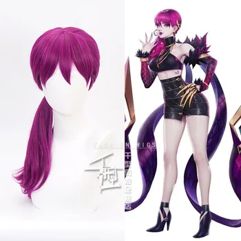 

2019 HOT Game Character LOL K/DA Evelynn Cosplay Wigs Rose Red KDA Heat Resistant Synthetic Hair Perucas Cosplay Wig