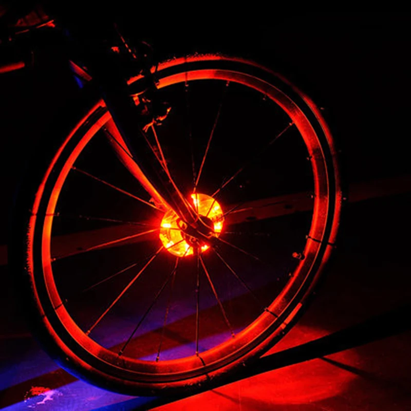 Водонепроницаемый велосипедные ступицы светильник велосипед передний задний фонарь светильник светодиодный спицевое колесо Предупреждение светильник, Аксессуары для велосипеда