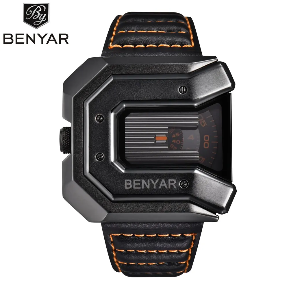 

BENYAR Fashion Watches Men Luxury Brand Square Quartz Sport Watch Big Dial Business Watch Male Clock Hodinky Erkek Kol Saati