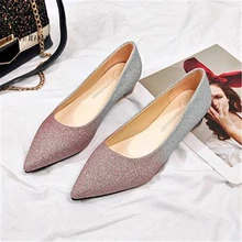 Джокер/обувь европейского стиля; женская обувь; сезон лето; коллекция года; тонкие туфли с острым носком на плоской подошве; обувь в горошек с блестками