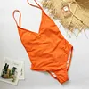 2022 Sexy Solid One Piece Swimsuit Bandage Swimwear Women Monokini Bodysuit High Cut Brazilian Vintage Bathing Suit Beach Wear ► Photo 2/6