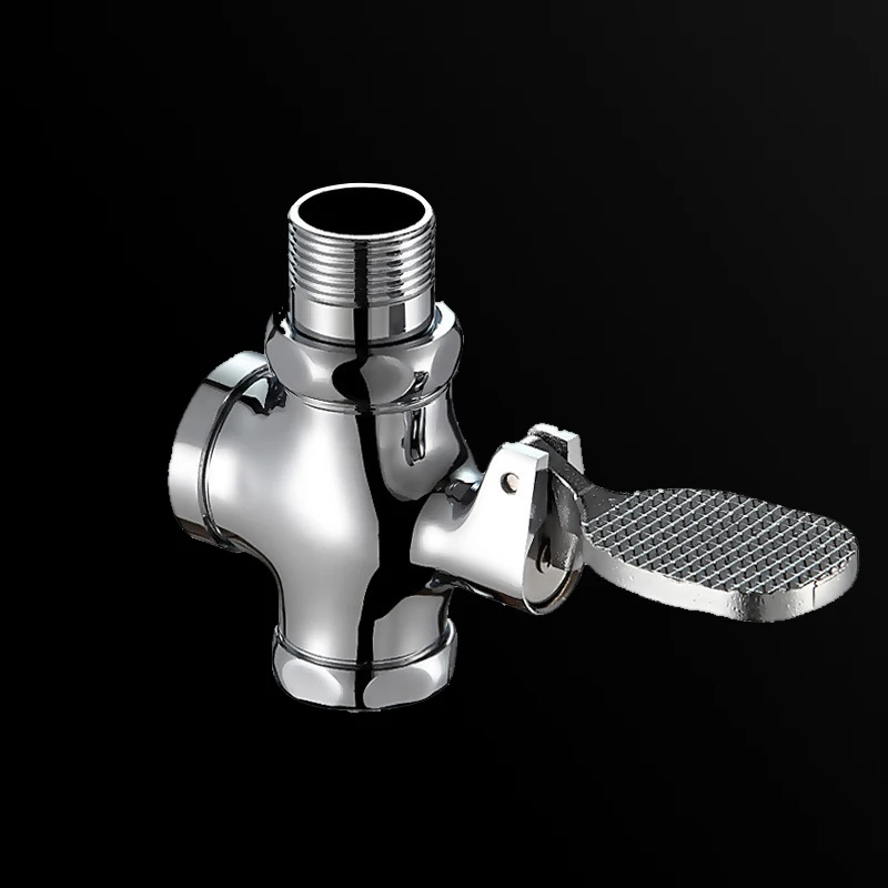 

Bathroom Squat Pan Flush Valves Copper Foot Pressing Type Urinal Flush Valve Flusher Time Delay Self-Closing Home Accessories
