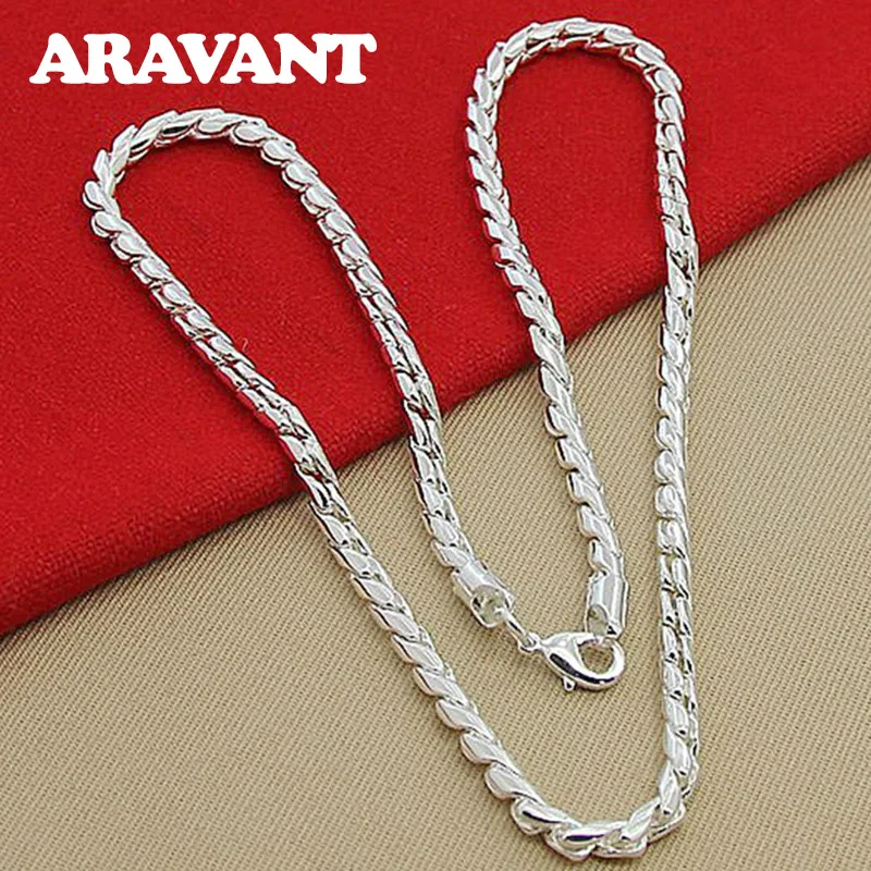 

New Fashion Women Men 925 Silver 4MM Snake Chain Necklace High Quality Silver Jewelry