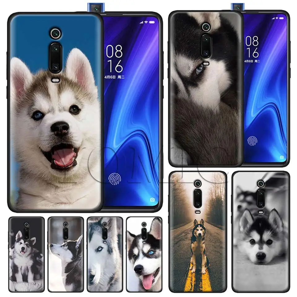 

Animal Husky puppy Black Case for Xiaomi Redmi Note 7 7s K20 5 6 Pro Redmi 6 6 5 5Plus 4X S2 Y3 Silicone Soft Case