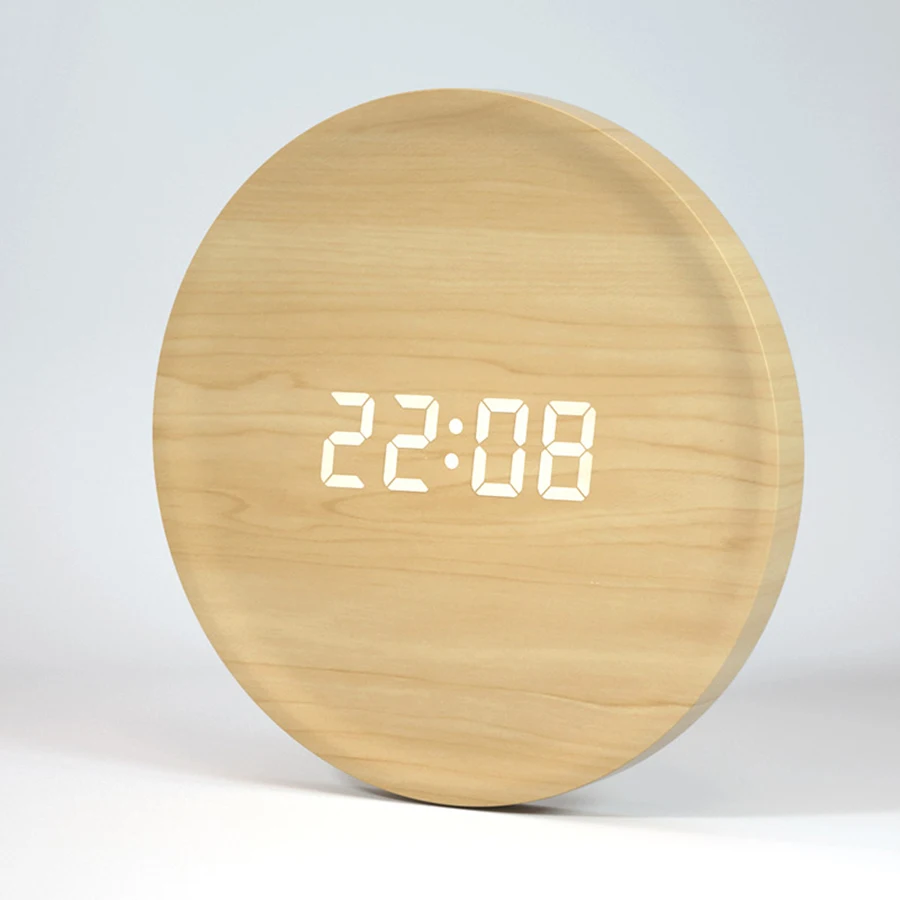 

Led Electronic Wood Clocks Wall Home Decor Voice Control Wall Clock Modern Design Decoracion Hogar Moderno