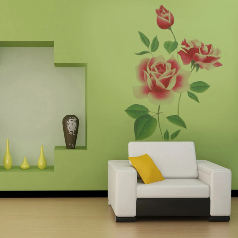 Bunga Mawar Flower Wall Stickers Home Decor Living Room