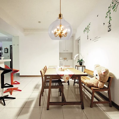 Nordic ห้องนั่งเล่นโคมไฟสร้างสรรค์บุคลิกภาพโพสต์ - โมเดิร์นห้องรับประทานอาหารแก้วธรรมดาร้านอ...