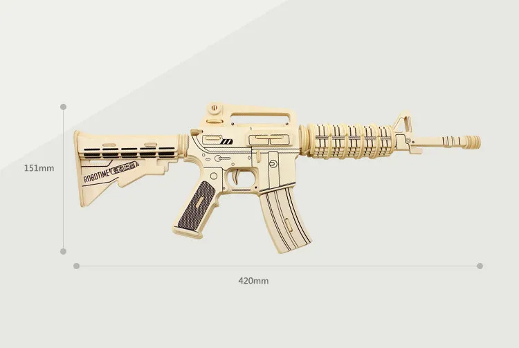 Детское ружье модели военной Стиль 3D дерева моделирования M4A1 нападение игрушечное оружие стереоскопического модель сборки головоломки