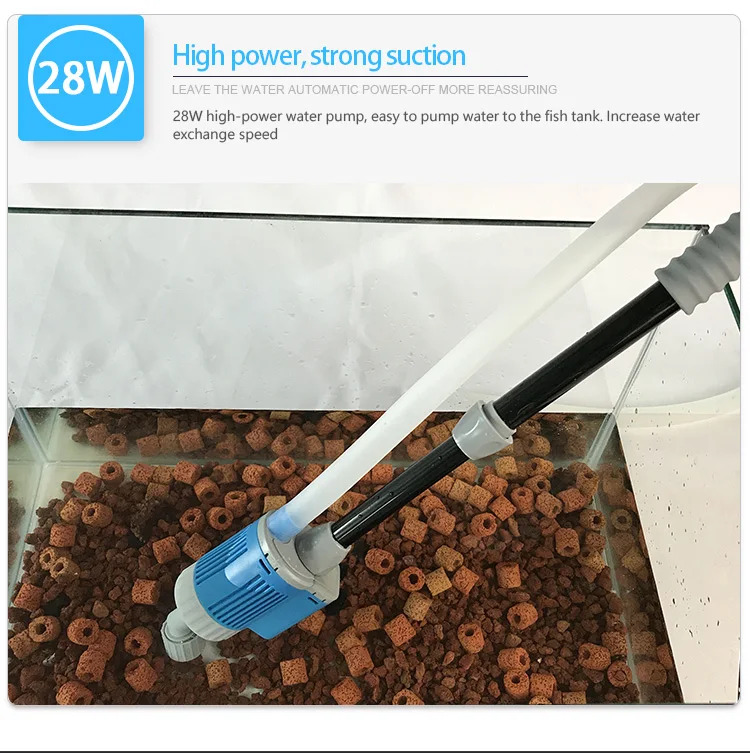 20/28W Electric Aquarium Fish Tank Water Change Pump Aquarium Cleaning Tool Water Changer Gravel Cleaner Siphon Filter Pump