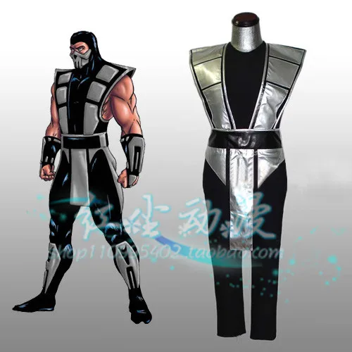 Скорпион Mortal Kombat 3 slive желтый синий зеленый красный 5 цветов наряд косплей костюм с
