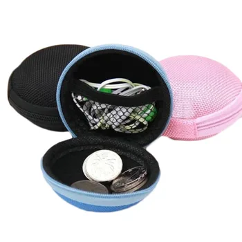 

High Quality Charger Data Cable Storage Coins Purse Bag Mini Portable Anti-pressure Headset Round Storage Box Finishing Package