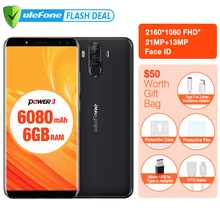 Original Ulefone Power 3 6.0″ FHD+Screen 6080mAh Big Battery Smartphone Android 7.1 Face ID& Touch ID Four Cameras 21MP Camera