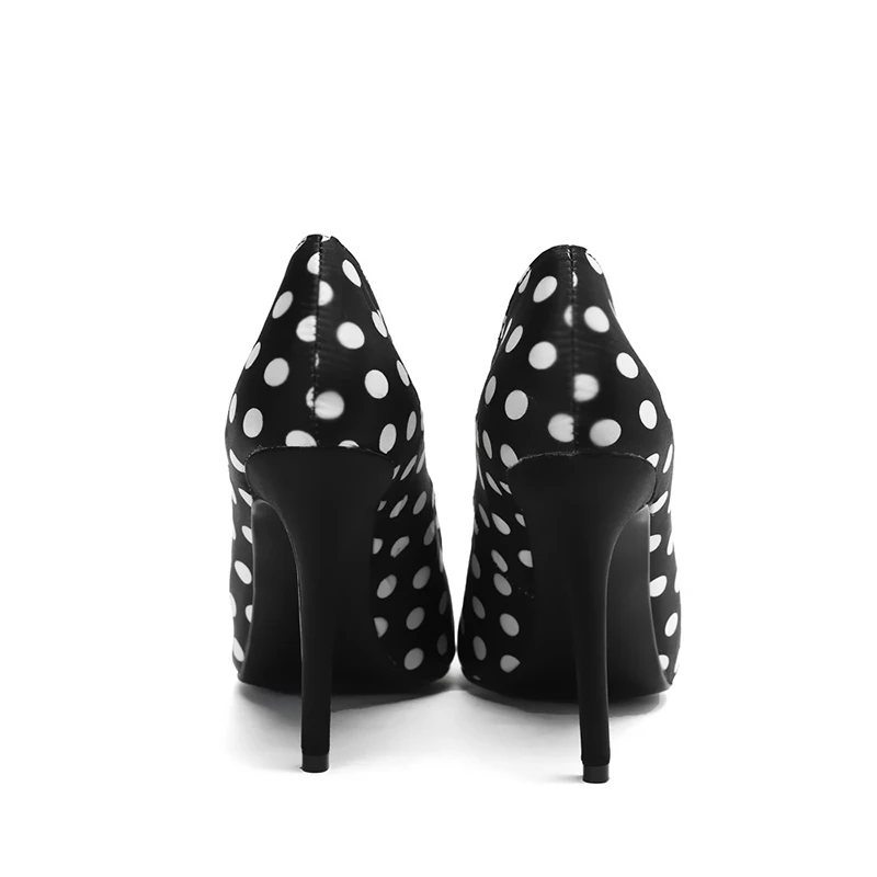 Bout Parti Printemps Talons Pointu Peu Profonde Noir Chaussures Femme Polka Mouillé Dot Femmes Nouveau 2019 Baiser Pompes Mince Haute nYxPt0wqZ