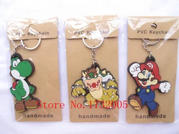 

New 20pcs Mixed Super M ario PVC Key Chain For Best Gift Free Shipping AA-50