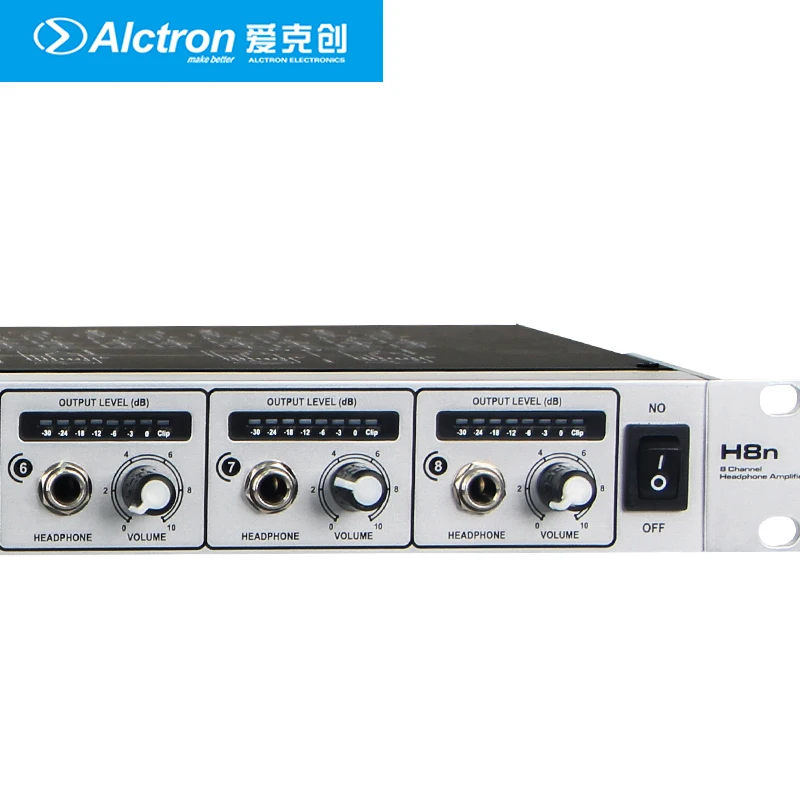 Alctron H8N headphone amplifier used in stage performance, studio recording