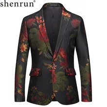 Shenrun Для мужчин и цветочным рисунком для девочек, Блейзер, пиджак, Для мужчин Slim Fit пиджаки для женщин для выпускного вечера вечерние платье сценический костюм размера плюс 5XL 6XL модный костюм куртки