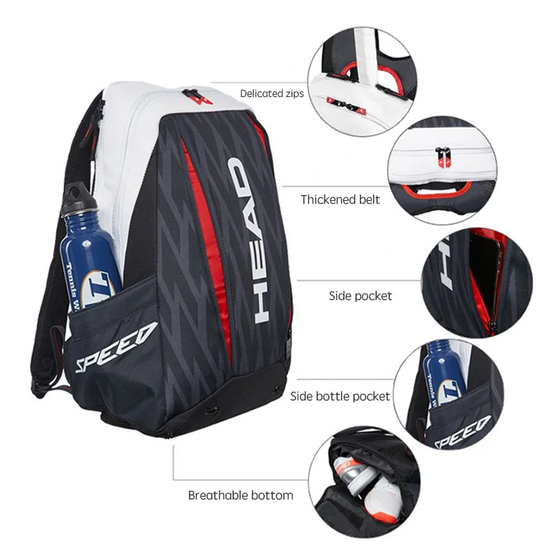 Профессиональный теннисный рюкзак для головы, ограниченная серия для 2 теннисных ракеток с отделением для обуви, одобренный Novak Djokovi