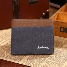 wholesale Hot sale three colors canvas new fashion men wallet short paragraph multifunction wallet