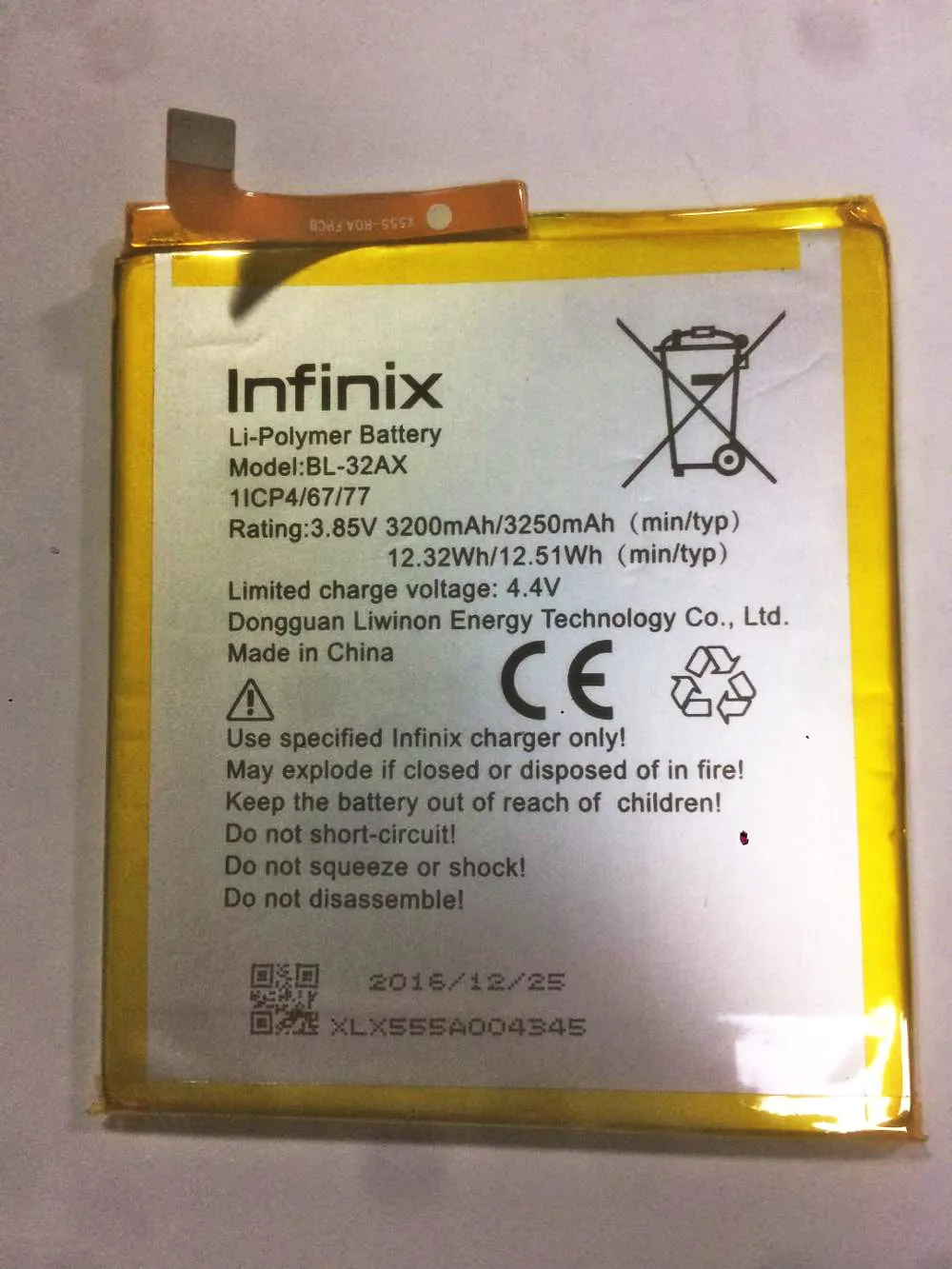 

3.8V 3250 mAh Replacement Battery For Infinix BL-32AX BL Cell Phone Batteries