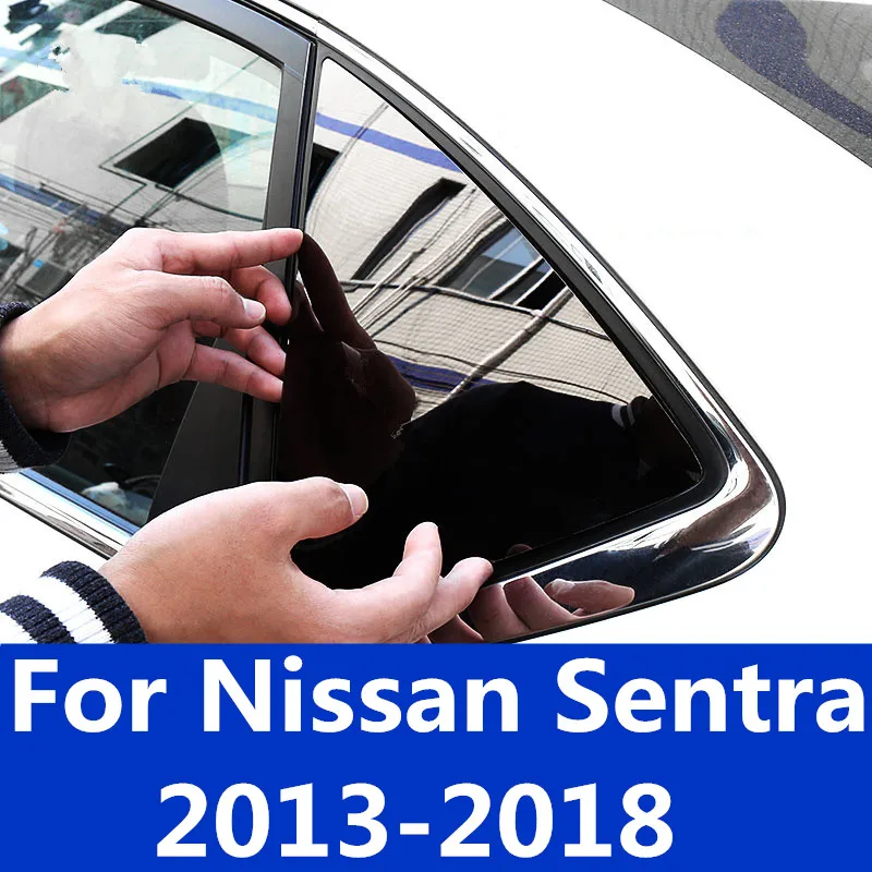 Для Nissan Sentra 2013- окна автомобиля блестки наружное украшение треугольная отделка окна украшение автомобиля аксессуары