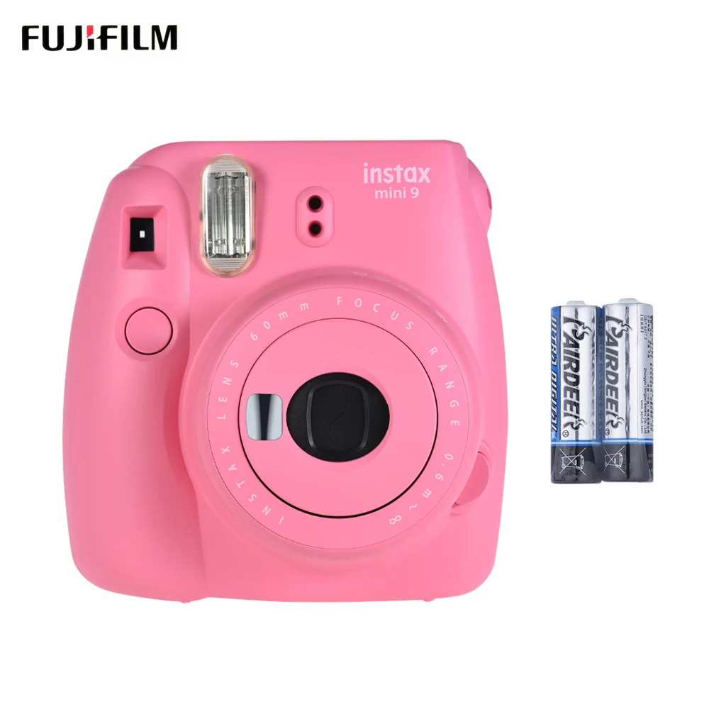 Фотокамера моментальной печати Fujifilm Instax Mini 9 с зеркалом для селфи 2 шт. с аккумулятором mini 8 mini 9 Fujifilm Instax Mini - Цвет: Pink