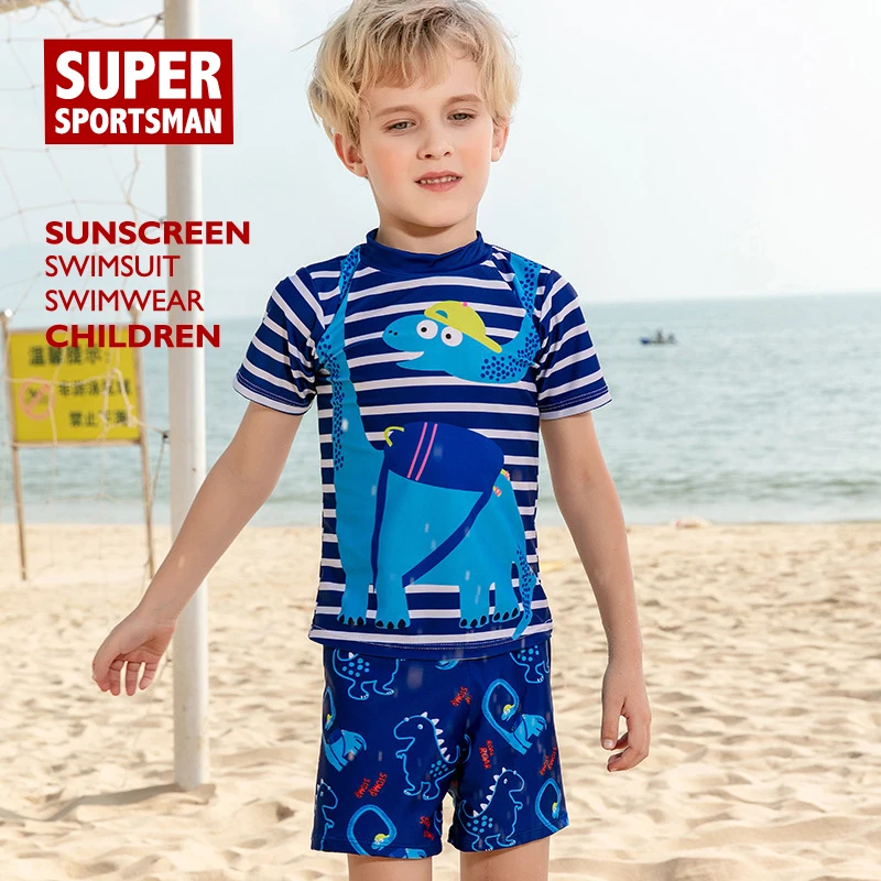 Купить Kids Summer 2019 Beach Swimwear Baby Boys Cartoon Dinosaur Fish Rashguard Children Surf Swimming Shorts Sports Wear Bathing Suit  Спорт и | Комбинезоны (32999277845)