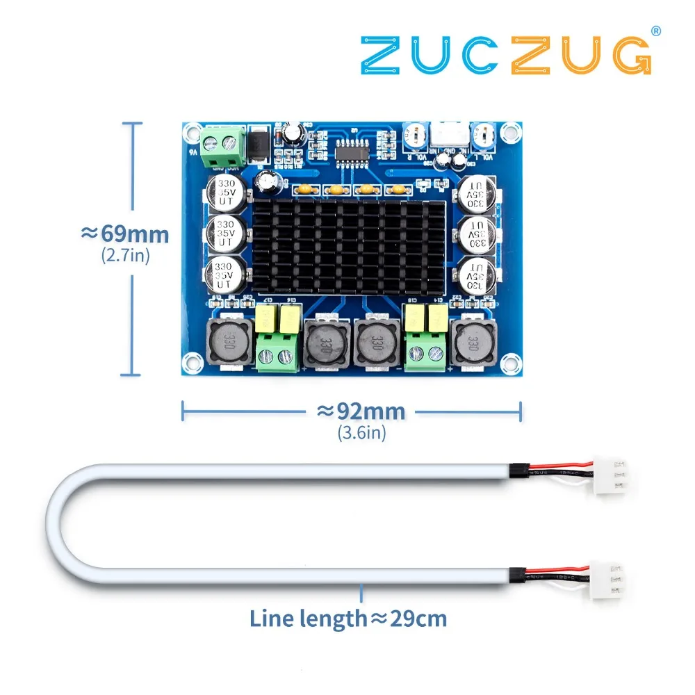 

Arsmundi TPA3116D2 Dual-channel Stereo High Power Digital Audio Power Amplifier Board 2*120W XH-M543