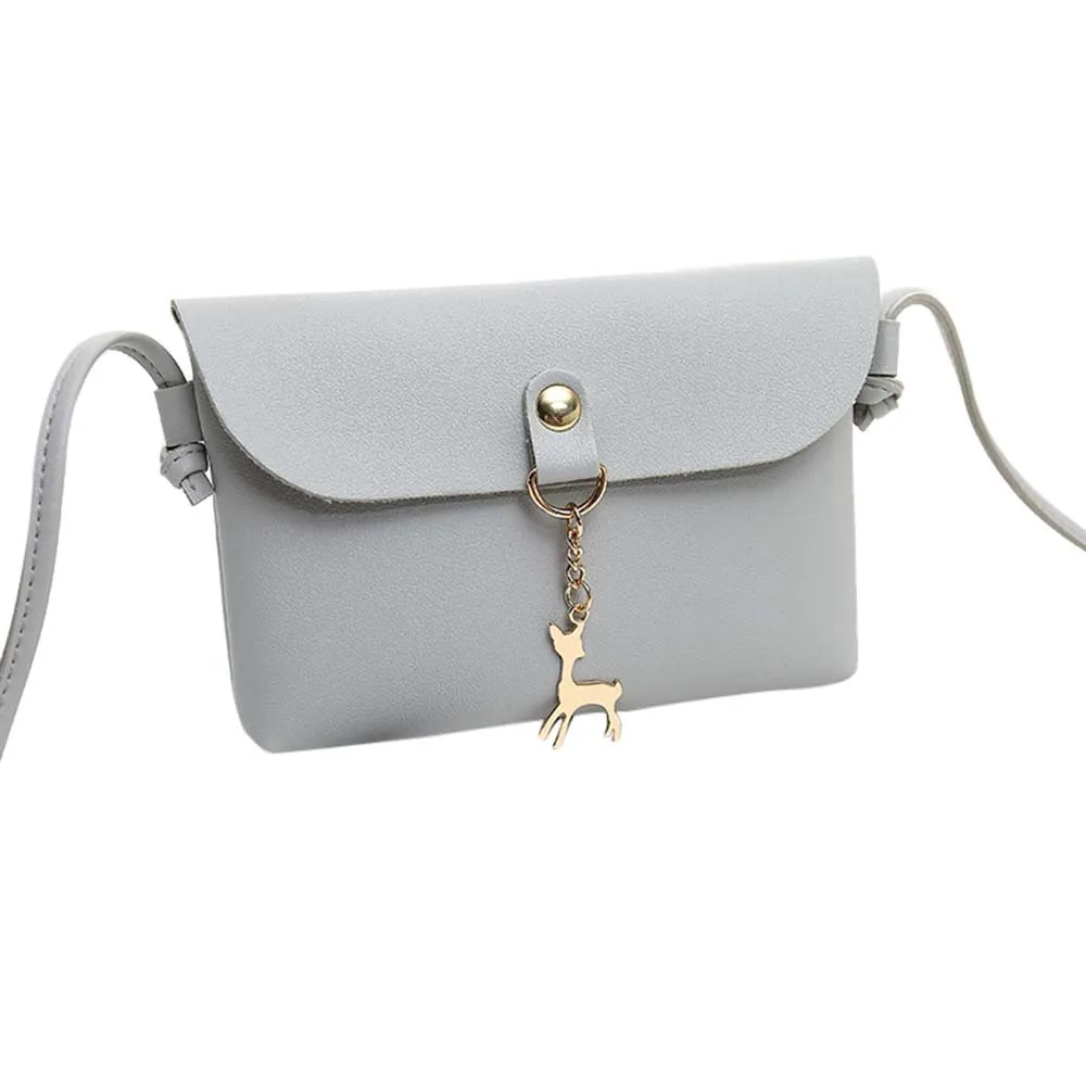 

OCARDIAN-Handbag Pu Leather Shoulder Bags Women's Vintage Small Deer Pendant Crossbody Cover Messenger Bag Fashion Casual 5M22