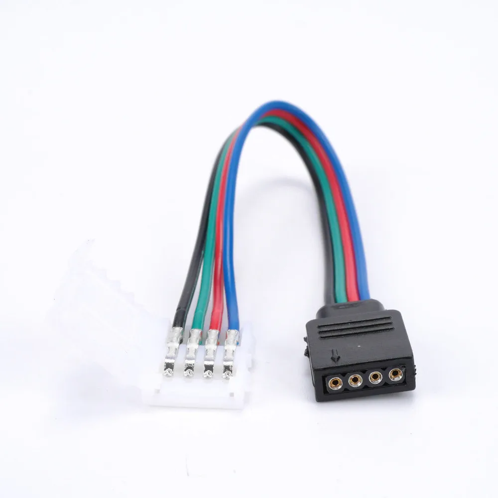 

10 Pcs 10mm 4 Pin Male Female PCB Connector Cable For RGB 5050 3528 LED Strips
