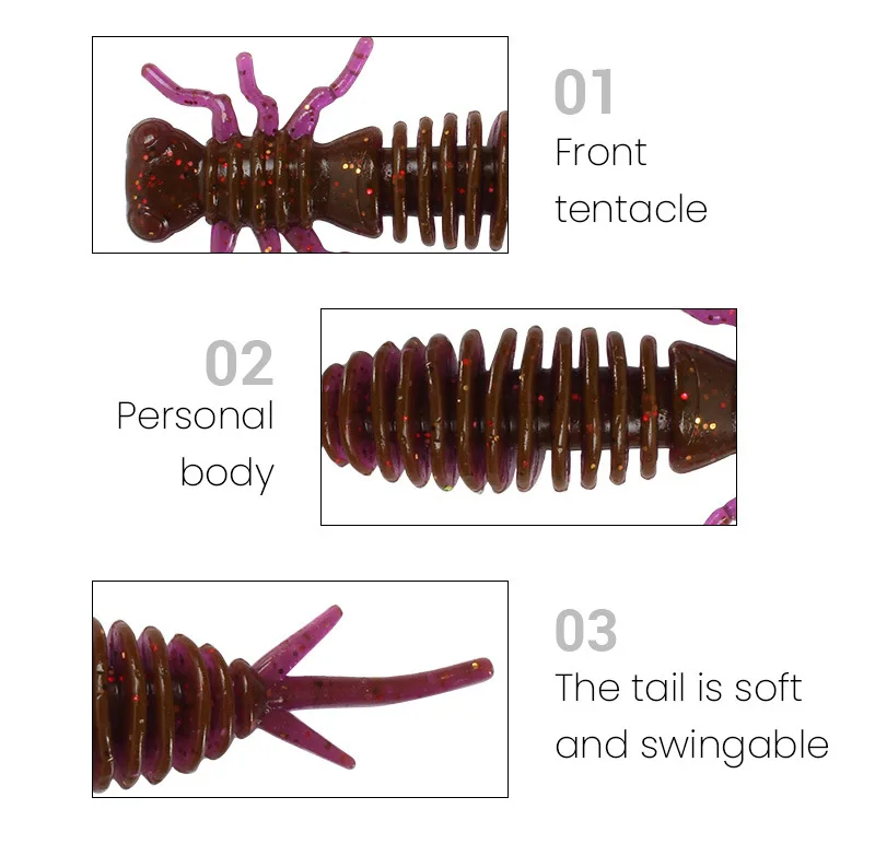 10 штук/партия, Grub реальная жизнь насекомых 55 мм 75 мм 100 мм, Мягкая приманка, кальмарный червь, джиг, приманка, рыболовная приманка Рыболовная Снасть