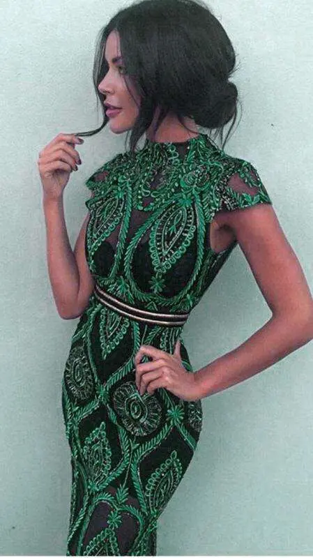 

Summer Style Sexy Sequins Green Women Fashion Dress 2018 Celebrity Designer Fashion Dress Vestido