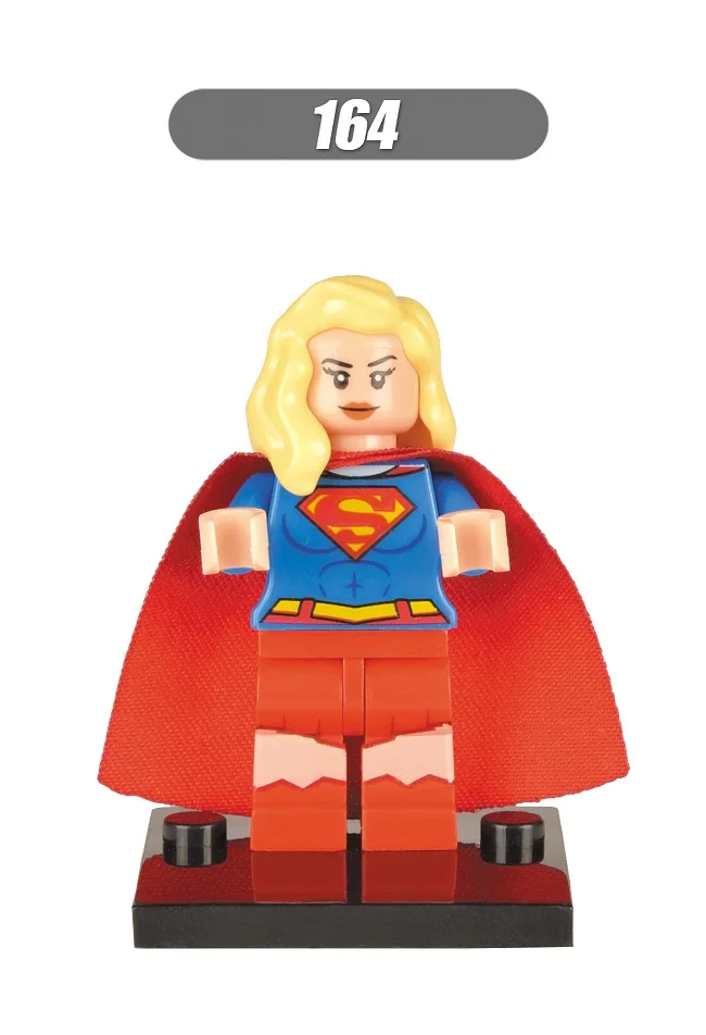 

Single Sale Super Heroes Supergirl Superman Deadpool Harley Quinn Taskmaster Batman Building Blocks Children Gift Toys XH 164
