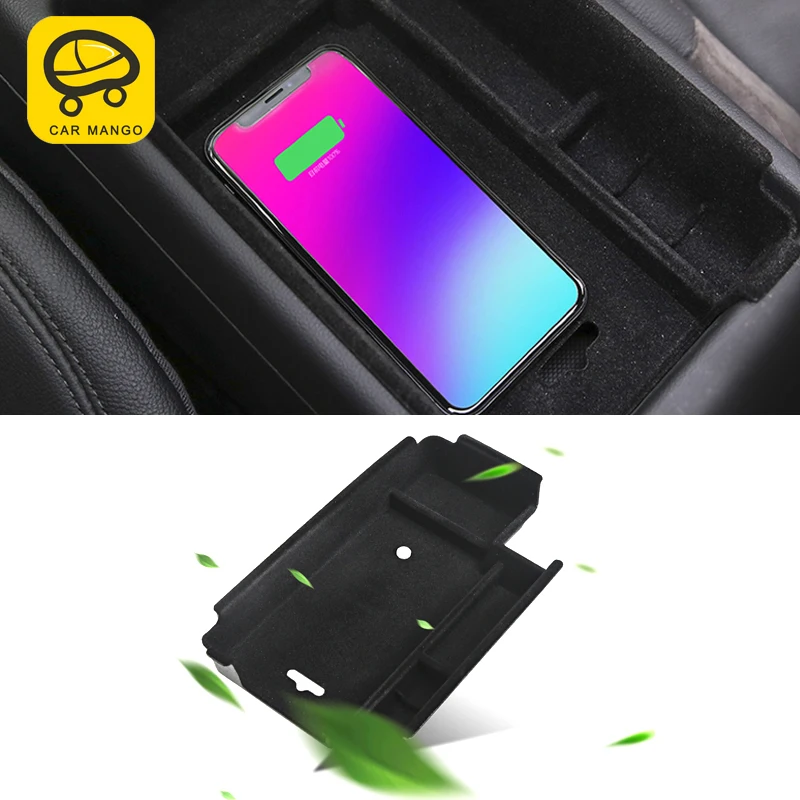 

CarManGo for Audi A4 B9 2017 2018 Car Wireless Charging Central Armrest Storage Box Organizer Interior Accessories