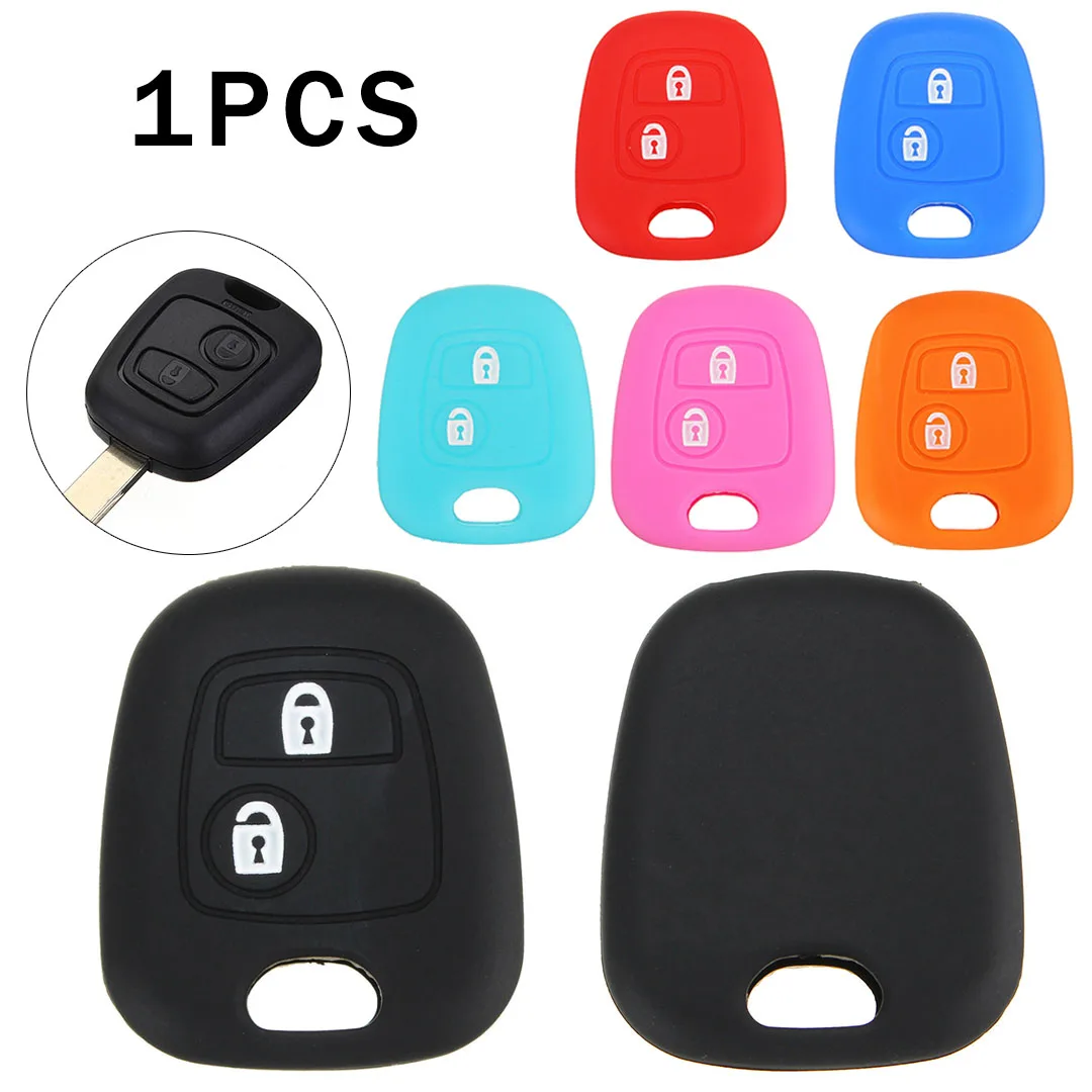 

MAYITR 2 Buttons Universal Silicone Remote Key Case High Protective Car Key Cover For Peugeot 307 107 207 Citroen C3 C5
