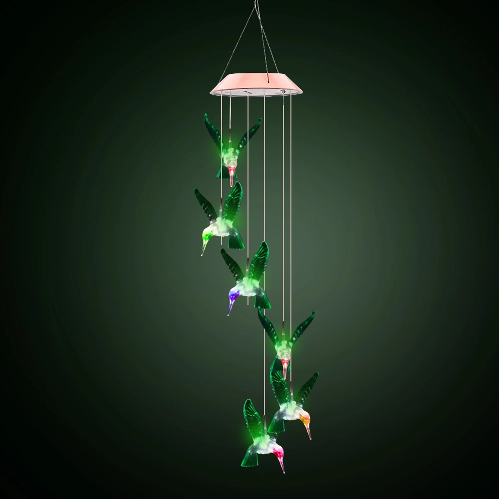 Solar Lamp Color Changing LED Wind Chimes Light Outdoor ...