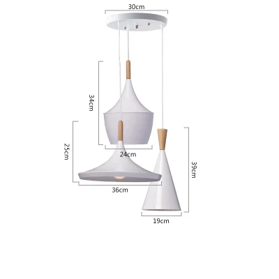 Подвесной светильник с наклоном для помещений, подвесной светильник из дерева и алюминия для ресторана, бара, кофе, столовой, светодиодный подвесной светильник - Цвет корпуса: LS00123W-WHITE