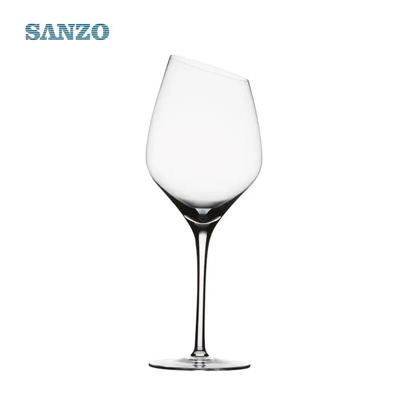 

2 Pack Glass wine glasses cold cut sample processing oblique mouth big belly cup Bordeaux crystal wine glass 900015
