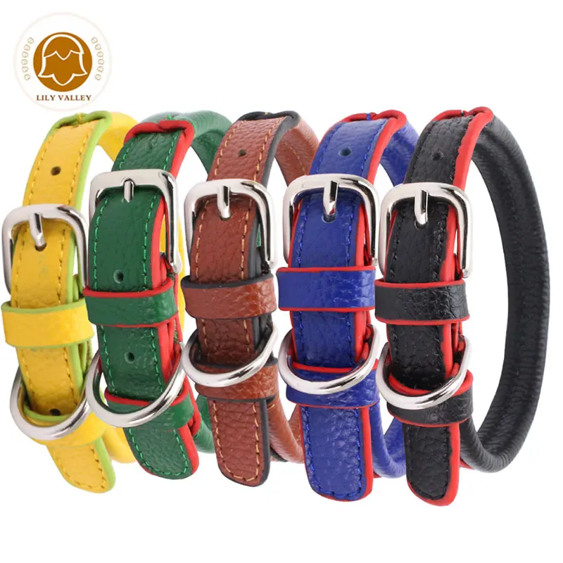 Comfortable Dog Collars PU Leather Adjustable Dog Collar Padded Soft