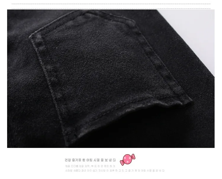 Байкерские джинсы для девочек потертые черные детские джинсовые штаны детские брюки с цветком Хлопок Удобная модная весенняя одежда