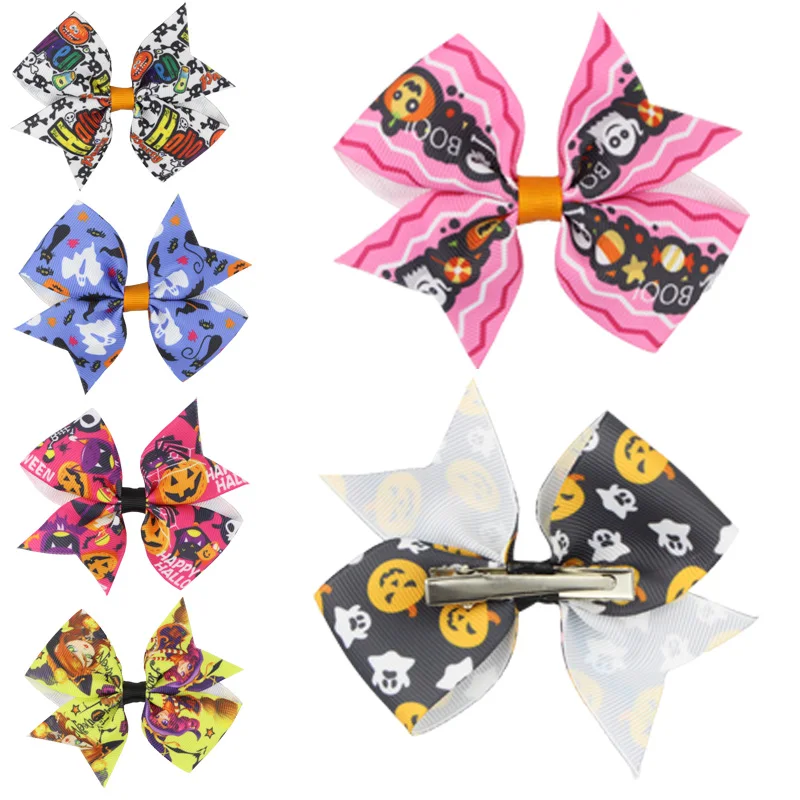 Kids' Head Accessories Solid Grosgrain Ribbon Hairbow with Clips Handmade Glitter Edge Hair Bow Girls' Headwear (1)