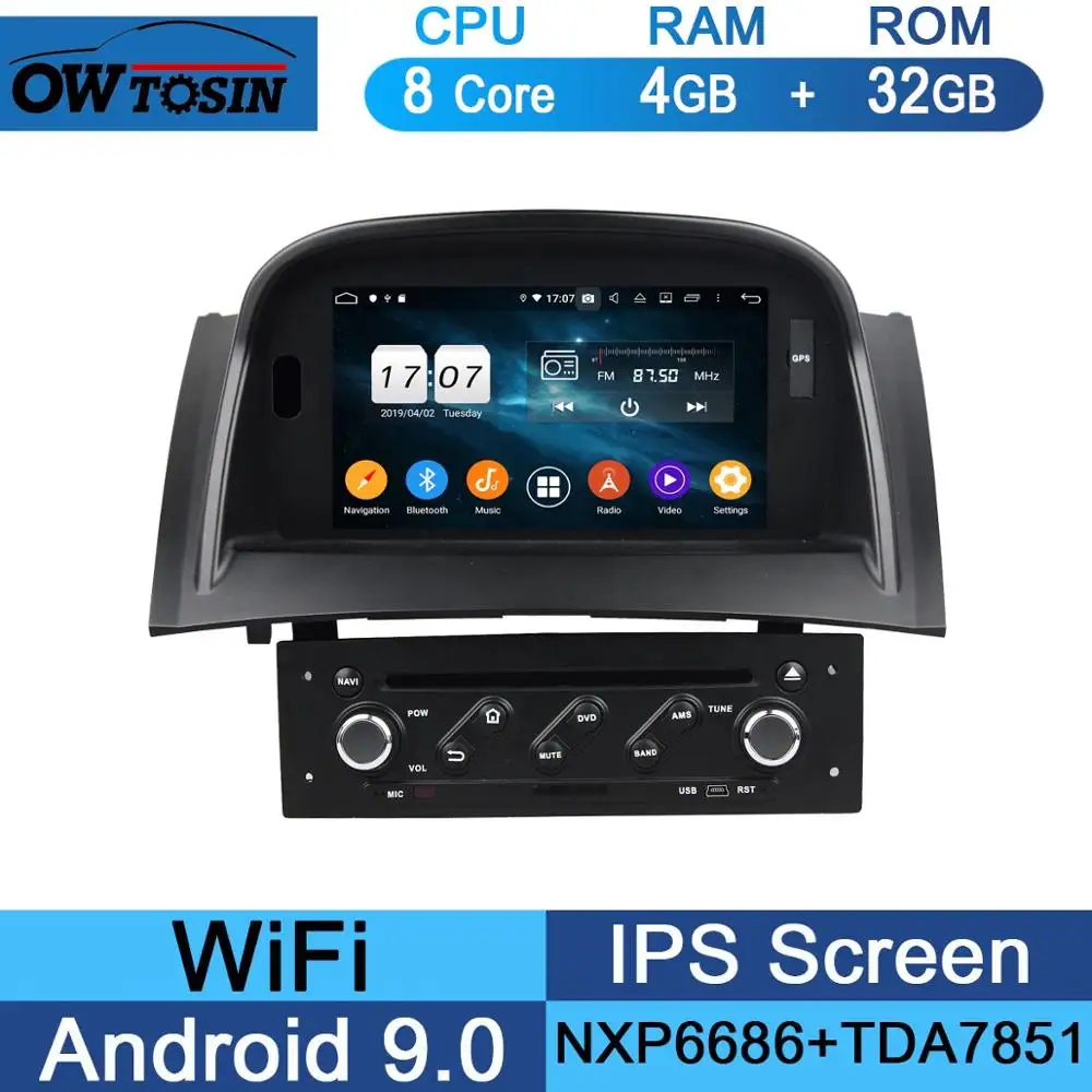 " IPS1024*600 8 ядерный 4 Гб ram+ 64 Гб rom Android 9,0 автомобильный dvd-плеер для Renault Megane II 2004-2009 CarPlay Parrot BT Radio Adas - Цвет: 32G