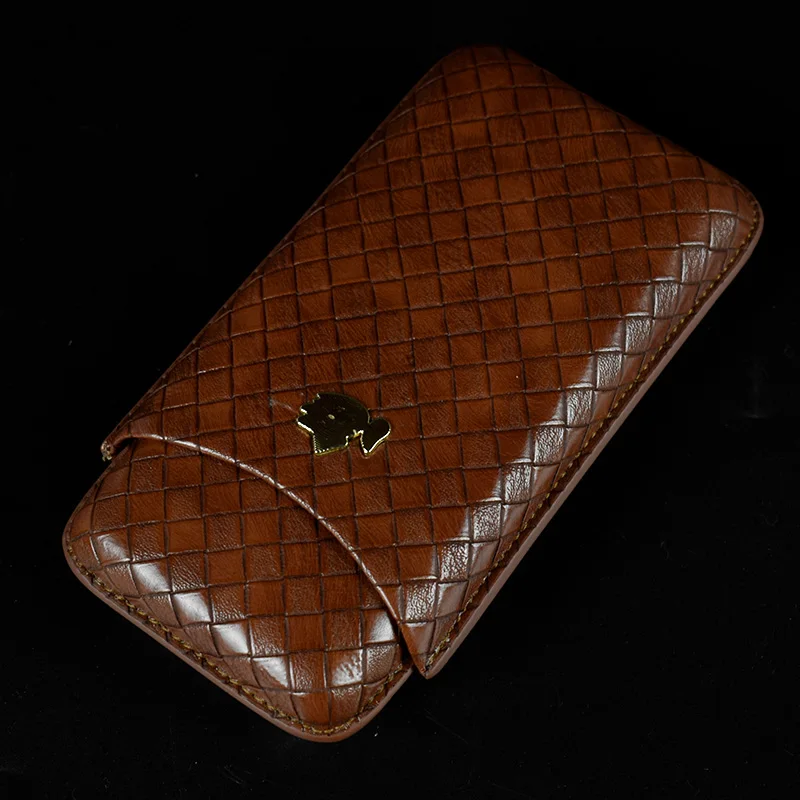 COHIBA Портативный чехол для сигар с 3 трубками, коричневый кожаный чехол для сигар, держатель для сигарет, дорожная коробка для хьюмидора COHIBA Портативный чехол для сигар с 3 трубками, коричневый кожаный чехол для сигар, держатель для сигарет, дорожная коробка для хьюмидора