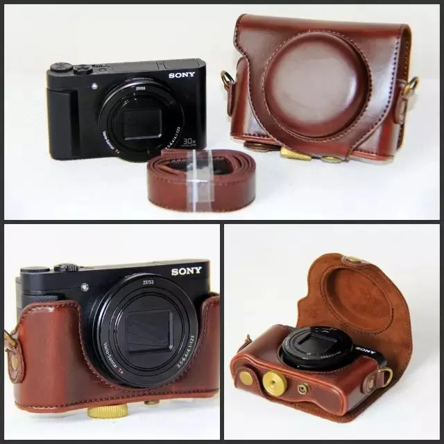 Кожаный чехол для цифровой камеры SONY Cyber shot DSC HX90V HX90 WX500|Аксессуары фотостудии| |