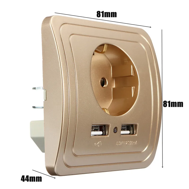 Excellway1.5A/2A двойной USB порт электрическое настенное зарядное устройство адаптер ЕС переключатель разъема мощность зарядки розетки панель