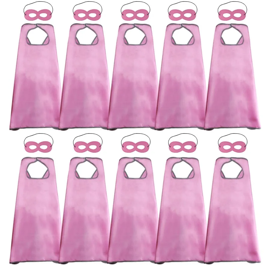 7-12 Yo специальные розовый плащ Розовый Super hero маска идеально подходит для вечеринок для девушек год Косплэй Super hero Костюм Девушка Карнавальный косплэй