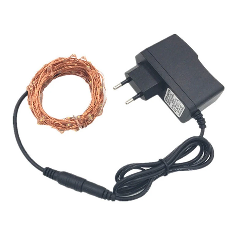 

OLOEY 10 Meter Copper 100 Led string light 100led 12V1A power adapter waterproof collorful light indoor decoration for christmas