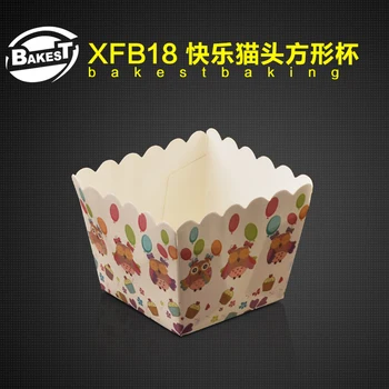 

BAKEST 100pcs per lot Lovely Pattern Square Cake Baking Paper Cup
