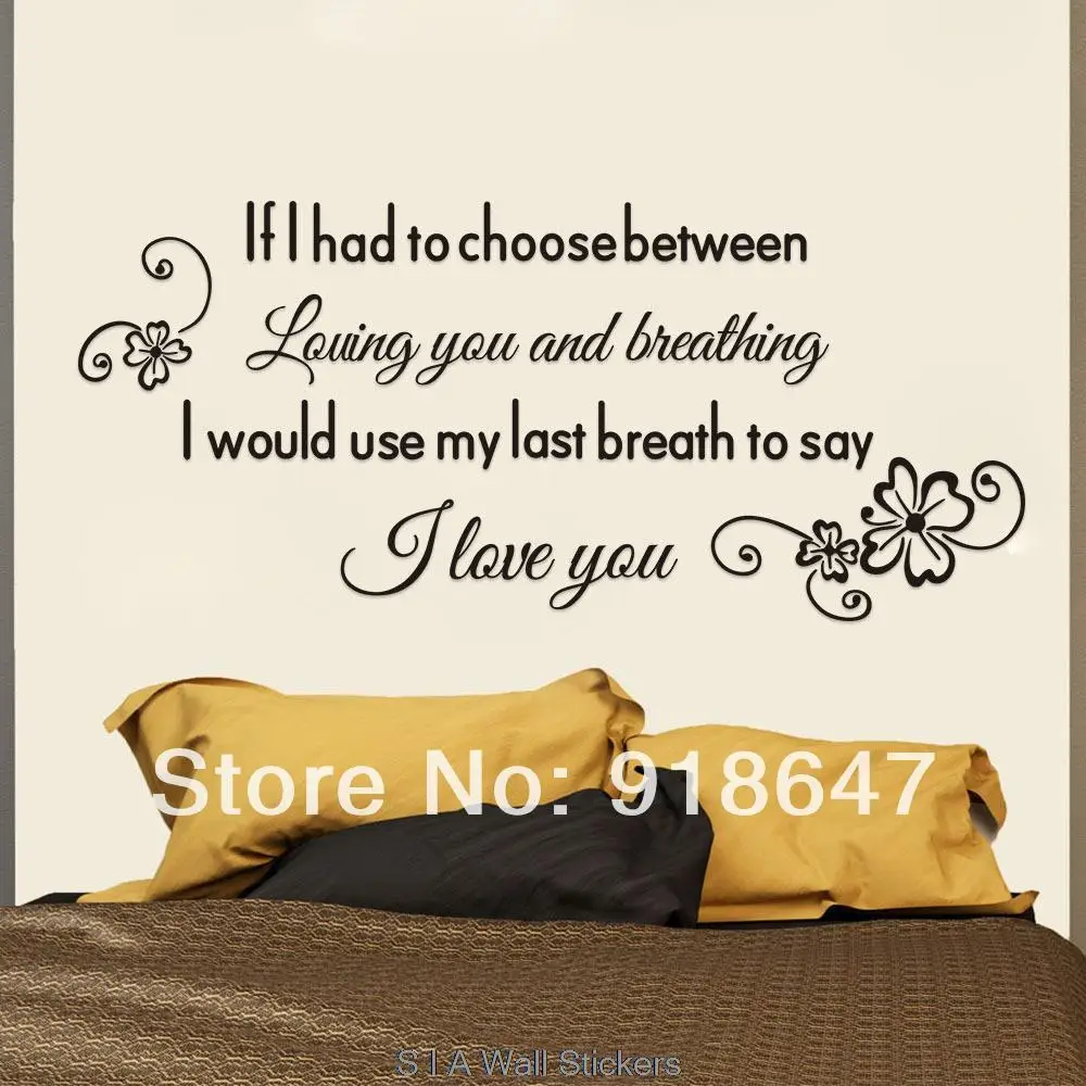 Aliexpress Buy SIA Wholesale New High Quality English Love Quotes Wall Stickers" I Love You" Vinyl Wall Decals Lettering 10pcs lot from Reliable decal